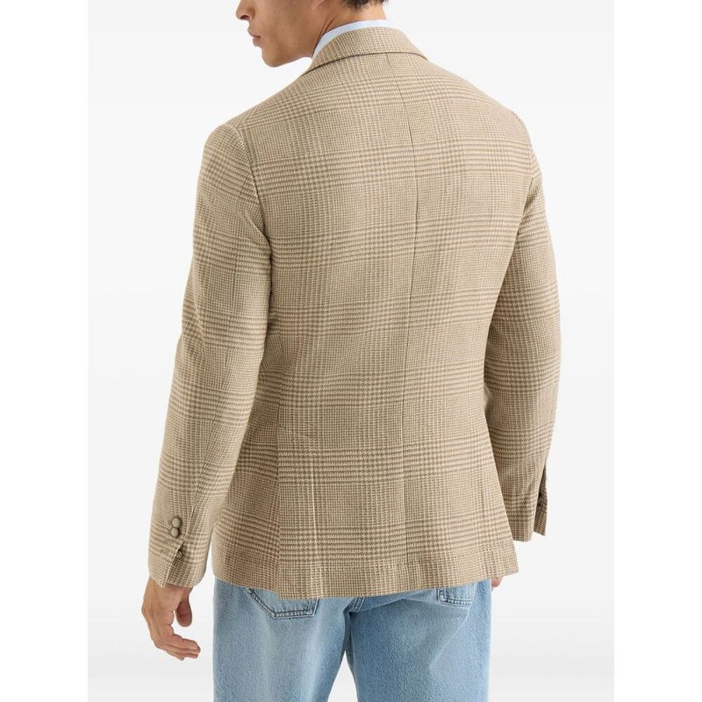 Brunello Cucinelli Men Cashmere Blend Checked Single-Breasted Blazer - Picture 3 of 6